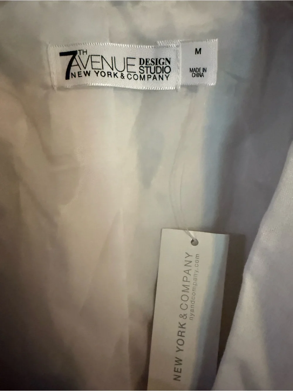 New York & Company White Tie-Waist Cap Sleeve Blazer - Picture 2 of 4
